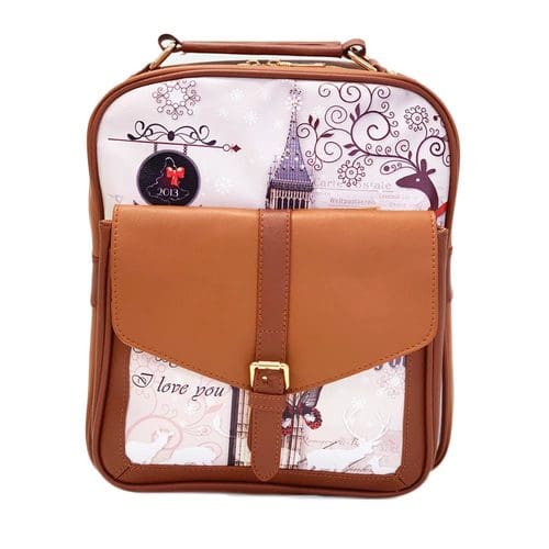 Oh Fashion London Backpack Vegan Leather - Brown 11