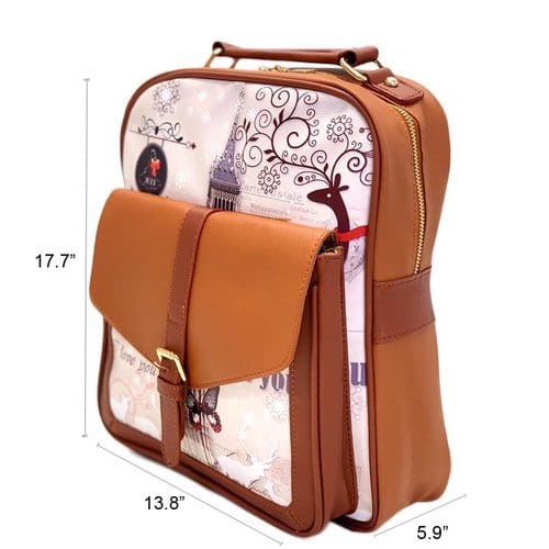 Oh Fashion London Backpack Vegan Leather - Brown 4
