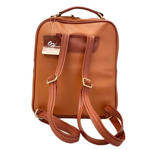 Oh Fashion Paris Backpack Vegan Leather - Brown 12