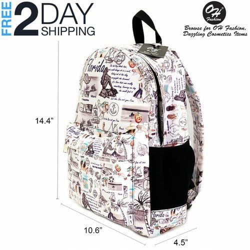 Oh Fashion Backpack Traveling To Florida - 16” Inches 3