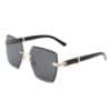 Glimmery - Oversized Rimless Square Sunglasses 4