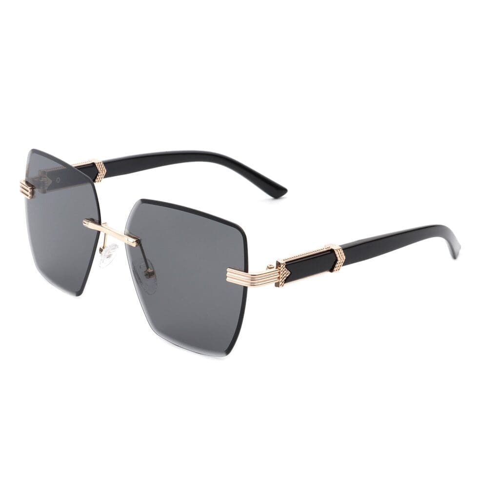 Glimmery - Oversized Rimless Square Sunglasses 3