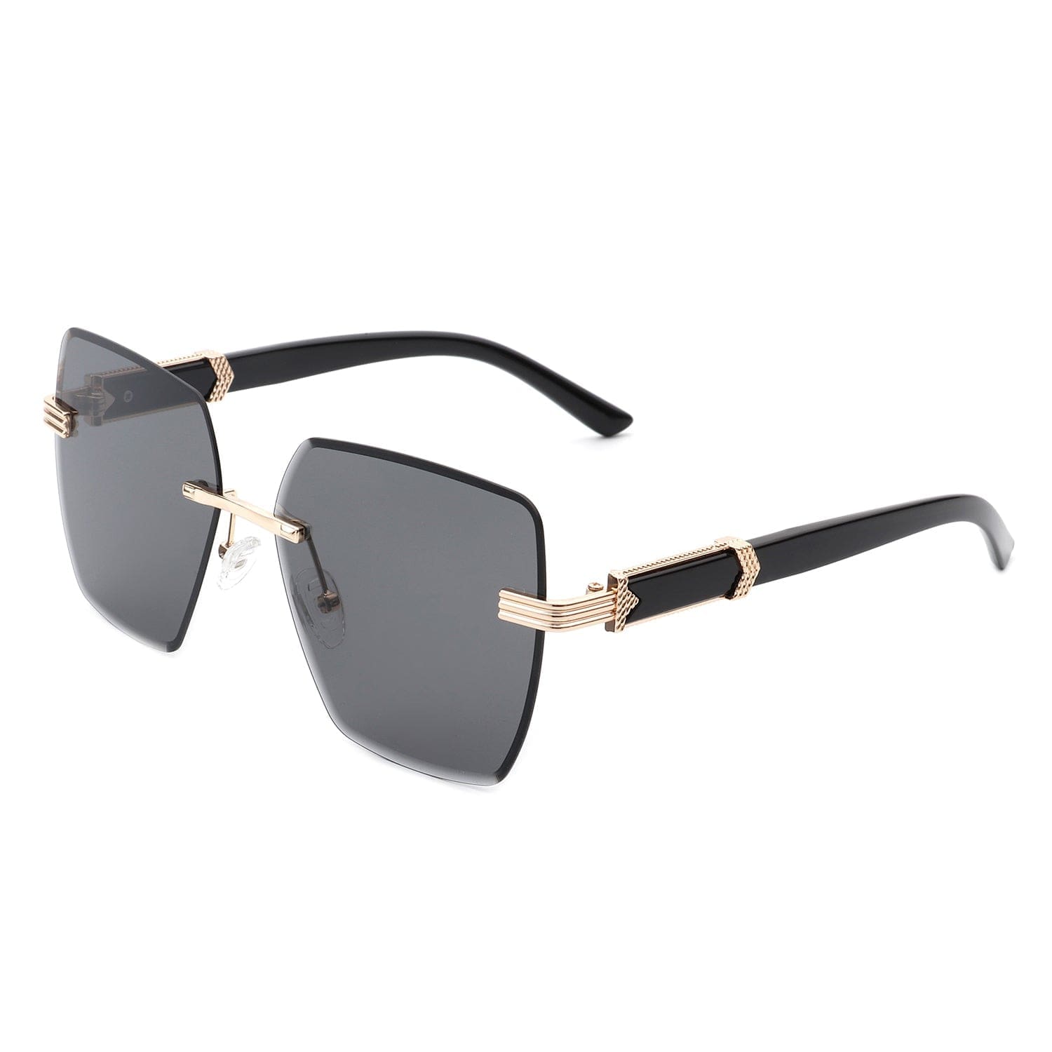 Glimmery - Oversized Rimless Square Sunglasses 6