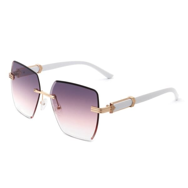 Glimmery - Oversized Rimless Square Sunglasses 22