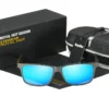 Men'S Polarized Square Frame Aluminum-Magnesium Sunglasses Cover