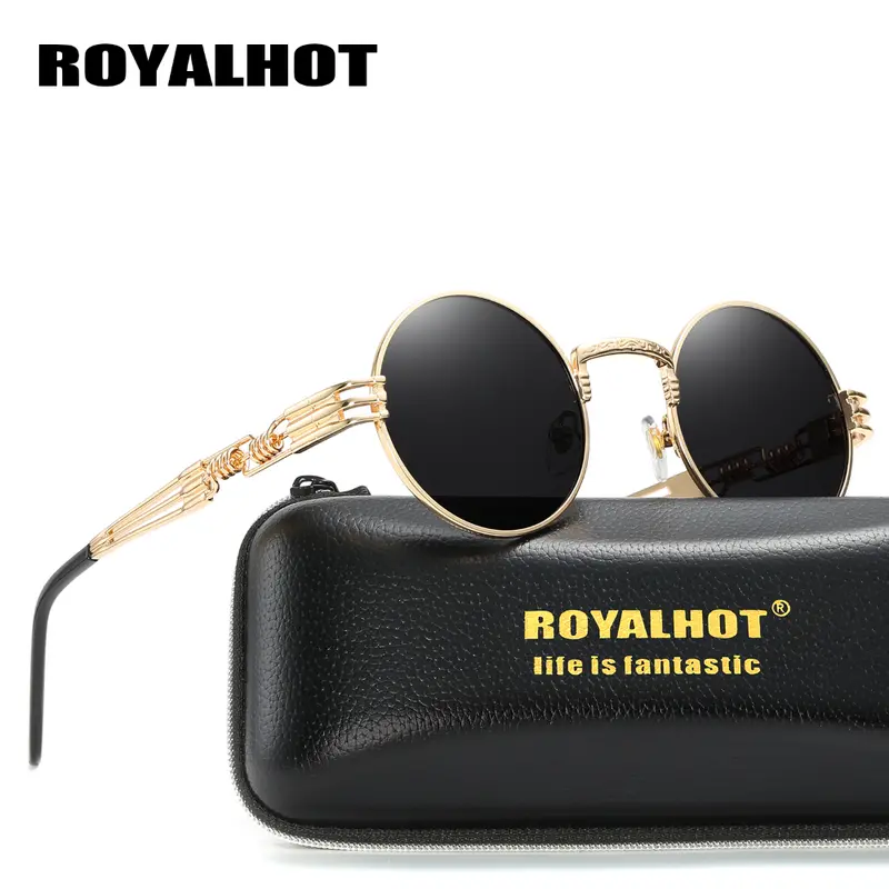 Metal Retro Round Frame Royalhot Polarized Sunglasses 1