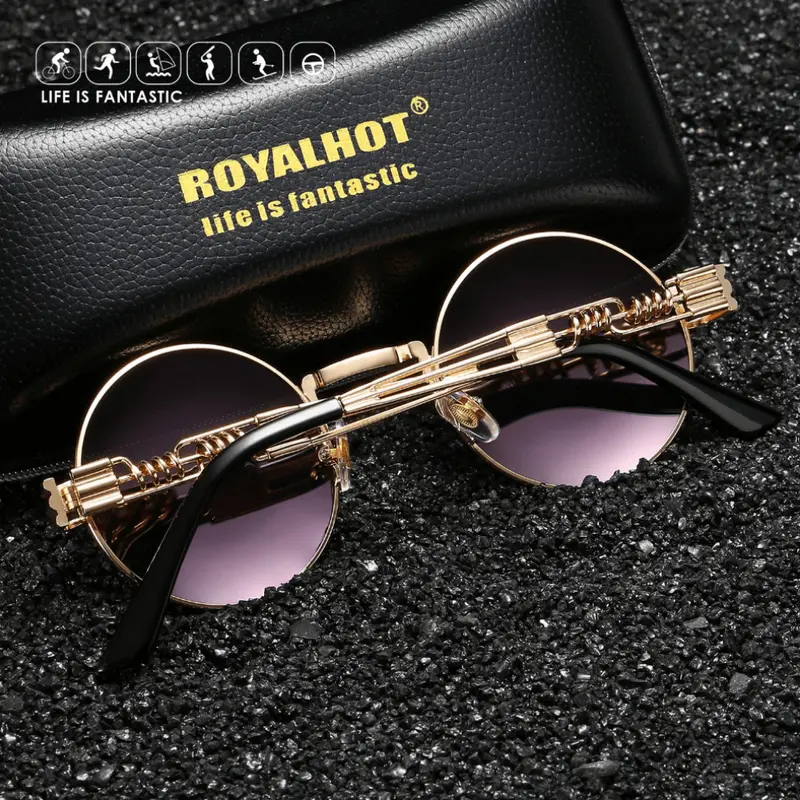 Metal Retro Round Frame RoyalHot Polarized Sunglasses 3