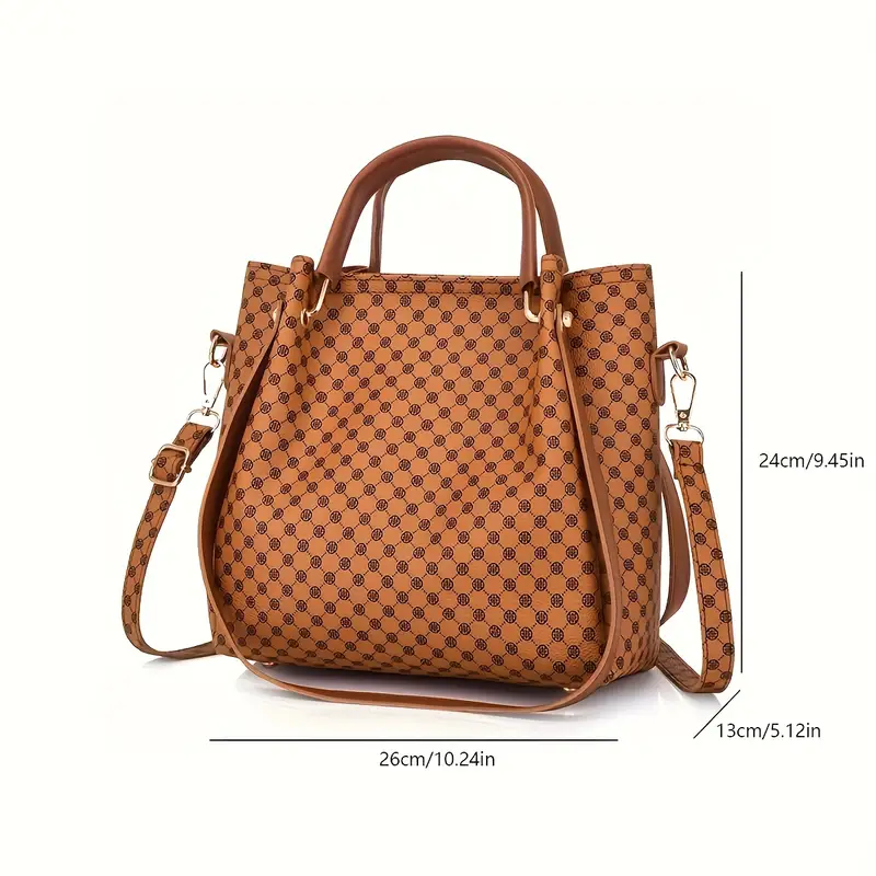 Pattern Bag Set Includes Hand Bag, Crossbody Bag, Clutch Bag And Card Holder Msm1