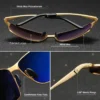 Polarized Alloy Cool Rectangle Frame Sunglasses 3