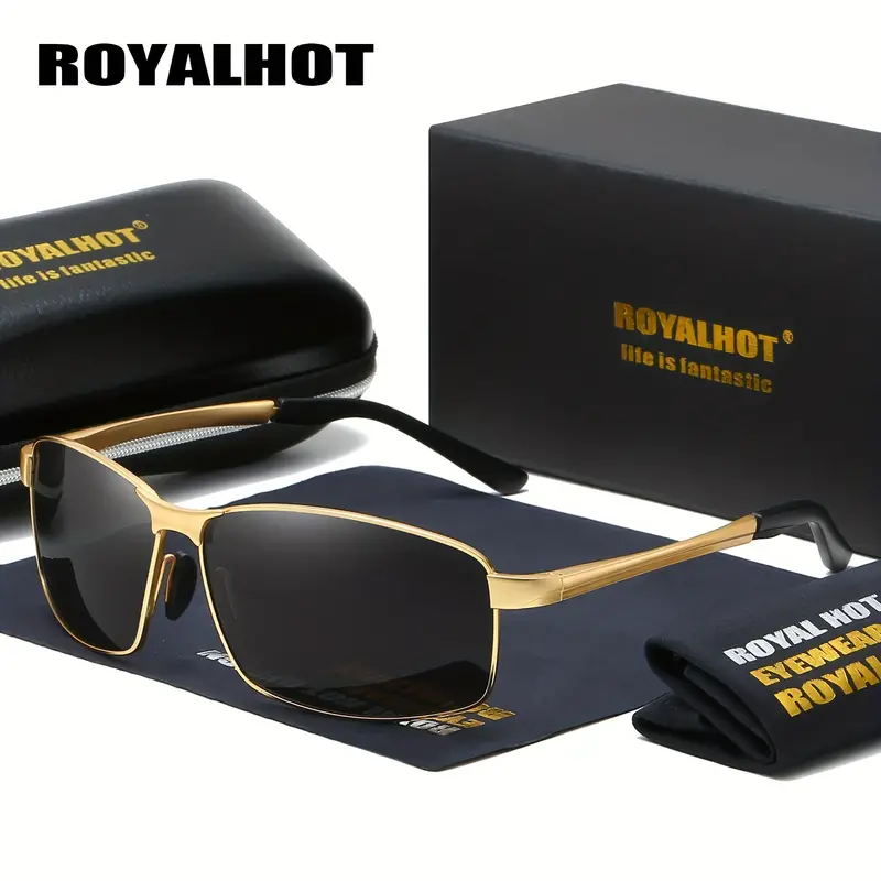 Royal Hot Polarized Alloy Cool Rectangle Frame Sunglasses