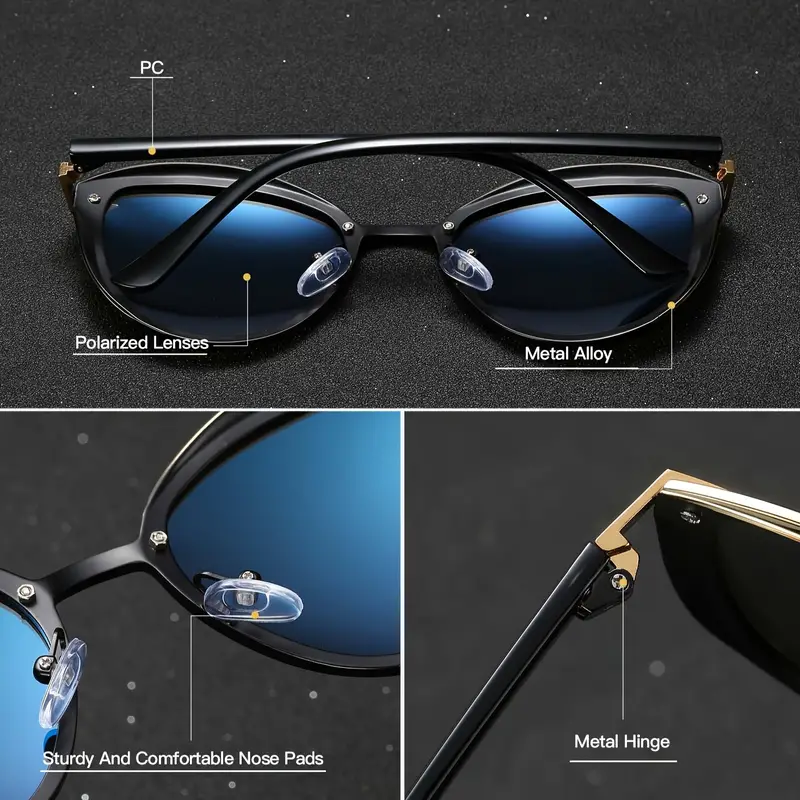 Polarized Alloy Quality Oval Frame Sunglasses 3