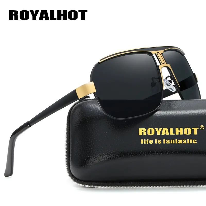 Royal Hot Classic Metal Polarized With Large Frame Sunglasses A