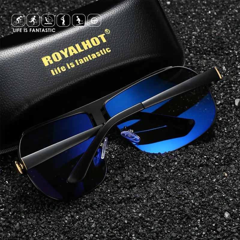 Royal Hot Classic Metal Polarized With Large Frame Sunglasses1
