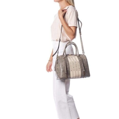 Bellorita Calligraphy Brown Satchel Crossbody Bag 10