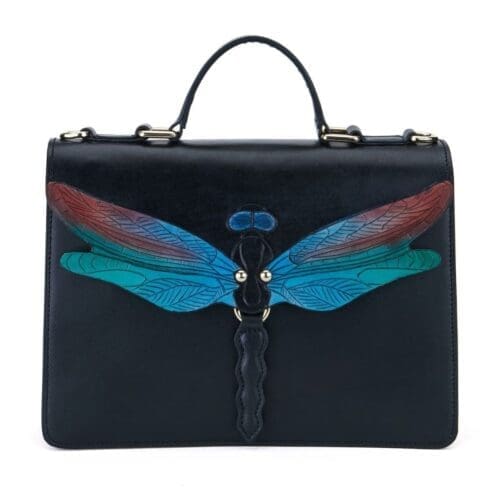 Bellorita Dragonfly Black Top Handle Bag
