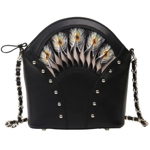 Bellorita Feather Black Shoulder Bag