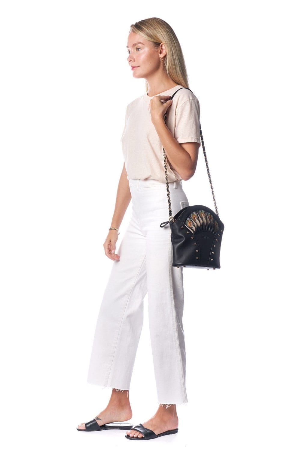 Bellorita Feather Black Shoulder Bag 6