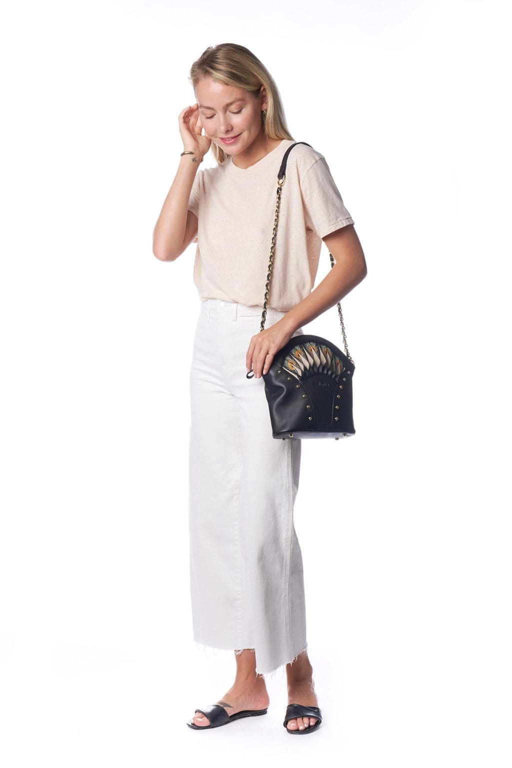 Bellorita Feather Black Shoulder Bag 7