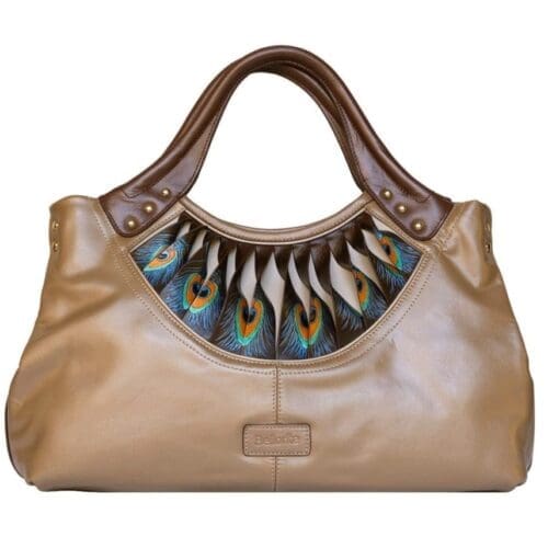 Bellorita Feather Brown Top Handle Bag