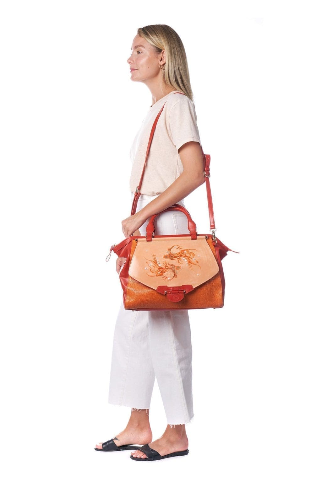 Bellorita Koi Large Orange Crossbody Bag 5