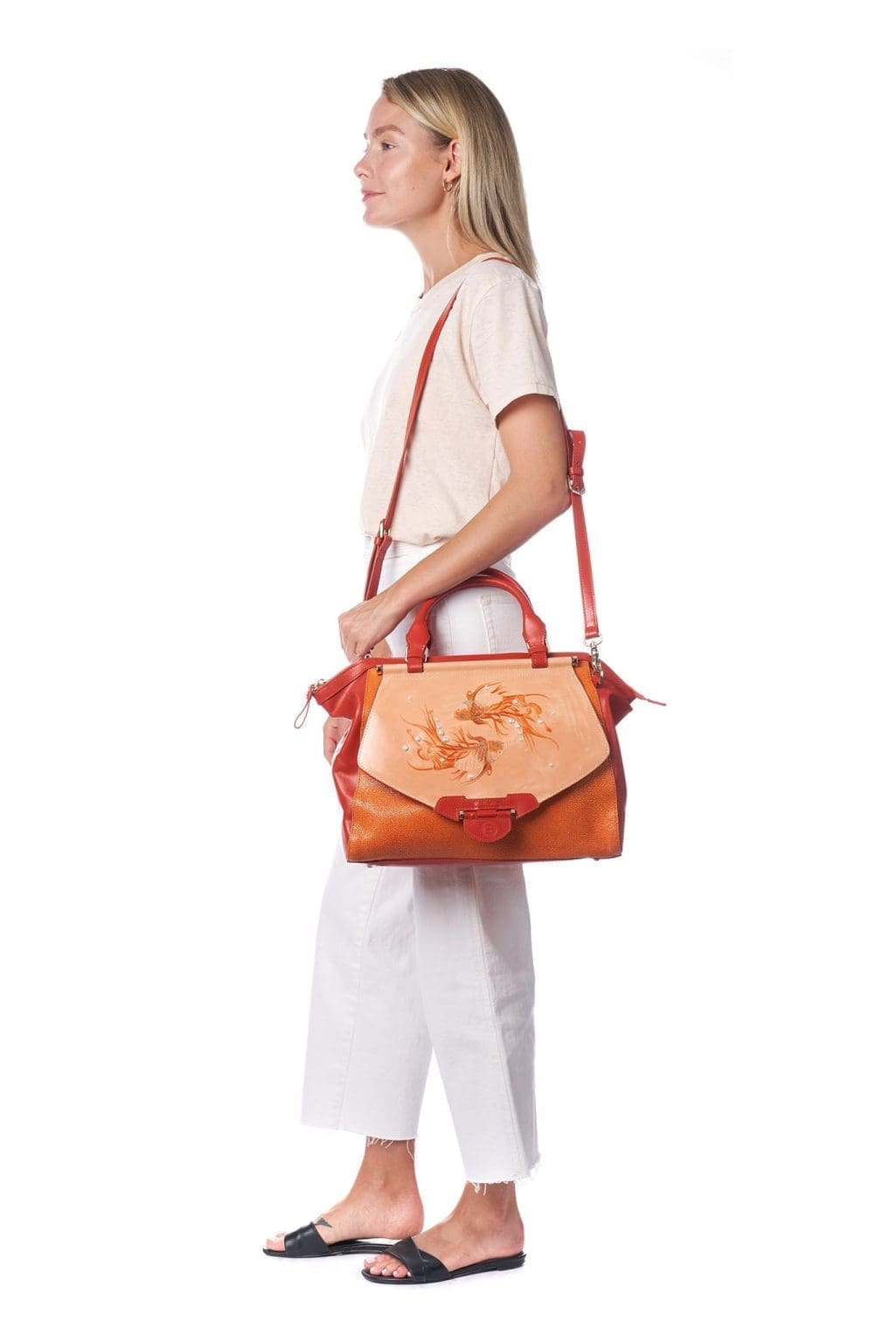 Bellorita Koi Large Orange Crossbody Bag 8