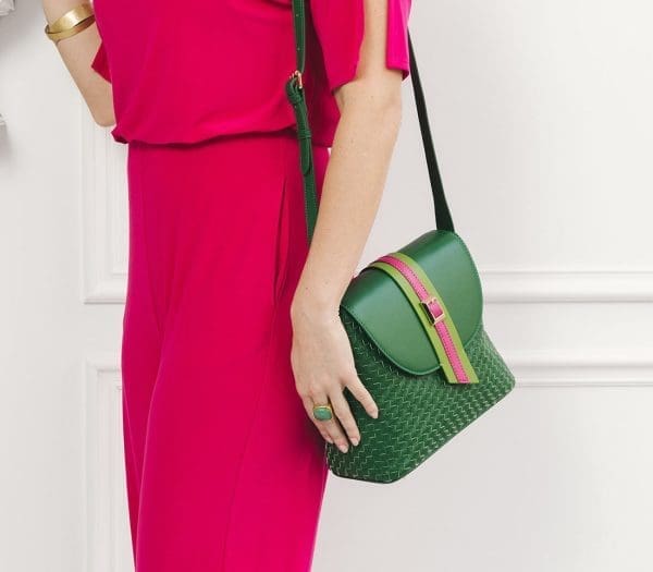 Gunas New York - Kate - Green Vegan Basket Crossbody Bag - Image 6