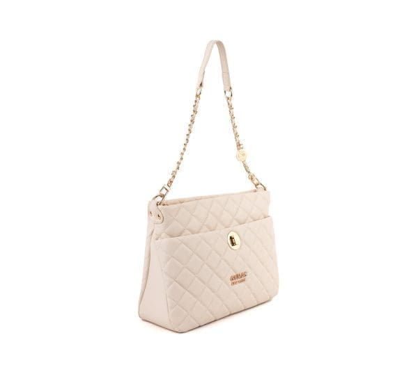 Gunas New York - Koi - Off-White Quilted Vegan Leather Bag - Image 5