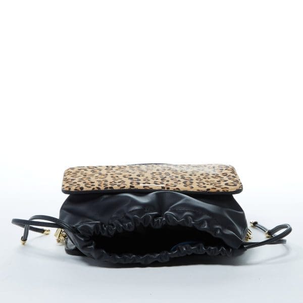 SUSU Patricia Black Leather Crossbody Bag - Leopard - Image 6