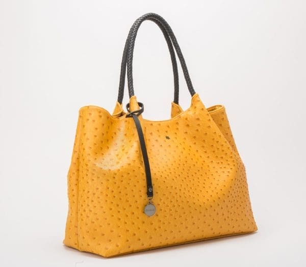 Gunas New York - Naomi - Yellow Vegan Leather Tote Bag - Image 3