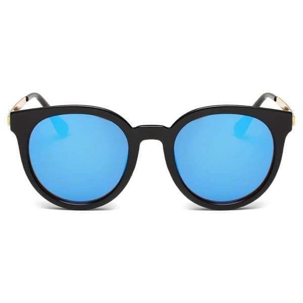 Cramilo Eyewear Findlay - Retro Mirrored Horned Rim Round Sunglasses - Image 2