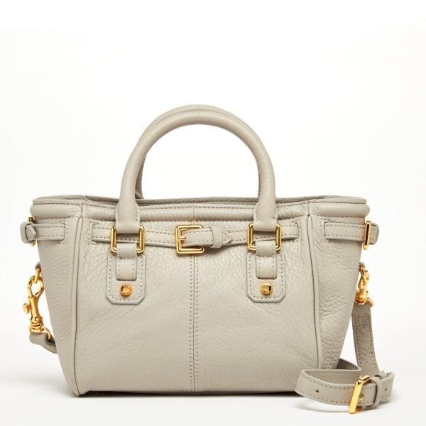 SUSU Emma Grayish Beige Leather Satchel Shoulder Bag - Image 3