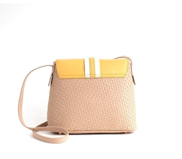Gunas New York - Kate - Nude Vegan Basket Shoulder Bag - Image 3