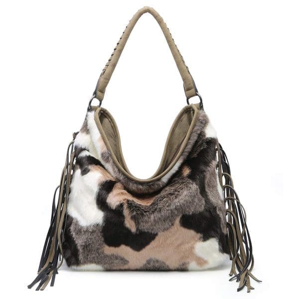 Shomico - Oversize Hobo Bag with Fringes and Extra Pouch - Image 3