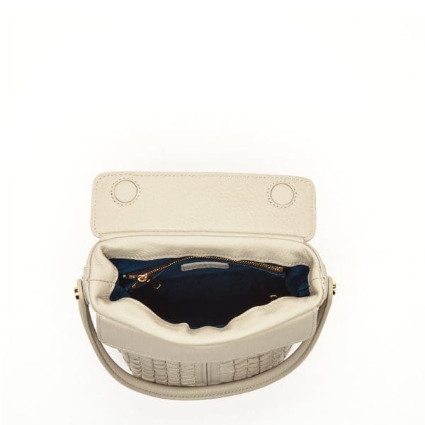SUSU Anna Woven Grayish Beige Leather Shoulder Bag - Image 7