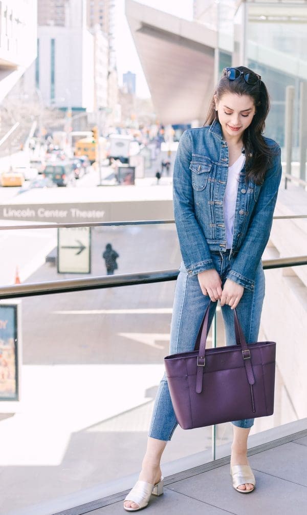 Gunas New York - Miley - Purple Vegan Leather Laptop Bag - Image 6