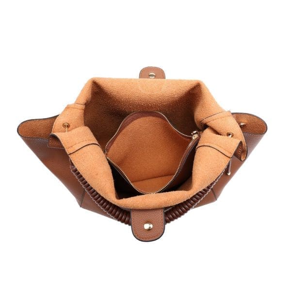 Shomico Soft Hobo Bag With Woven Handle - Elegant - Image 3