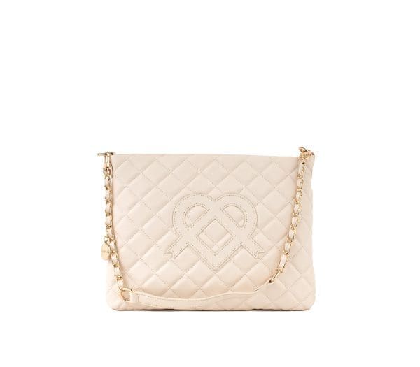Gunas New York - Koi - Off-White Quilted Vegan Leather Bag - Image 7