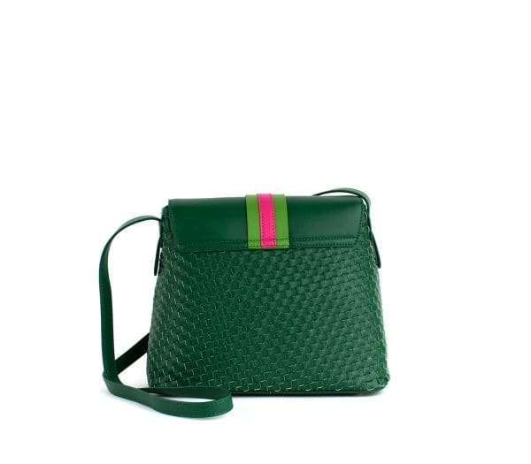 Gunas New York - Kate - Green Vegan Basket Crossbody Bag - Image 3