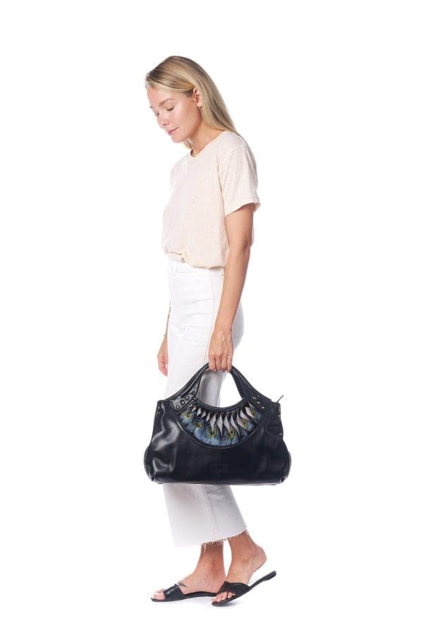 Bellorita - Feather Black Top-Handle Bag - Image 5