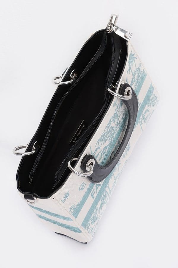 Beautiful Embroidery Tote Bag - Faux Leather - Image 3