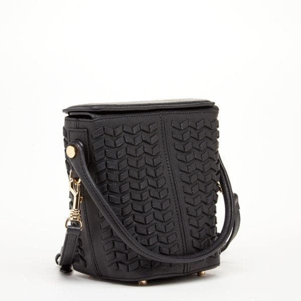 SUSU Anna Woven Black Leather Crossbody Bag - Wonderful - Image 3