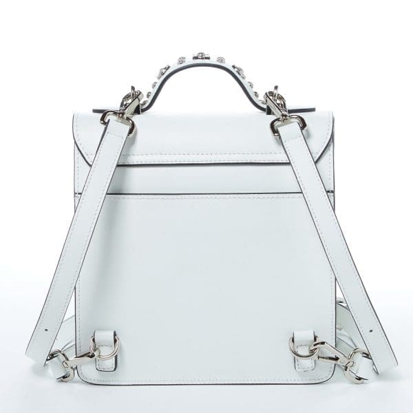 SUSU The Hollywood White Leather Backpack - Stylish One - Image 6
