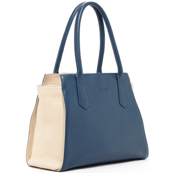 SUSU Jody Blue Ivory Leather Shoulder Bag - Amazing Piece - Image 2