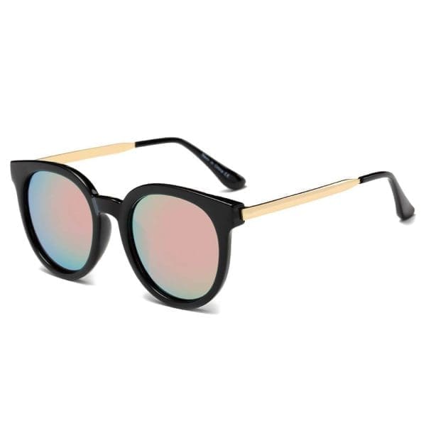 Cramilo Eyewear Findlay - Retro Mirrored Horned Rim Round Sunglasses - Image 5