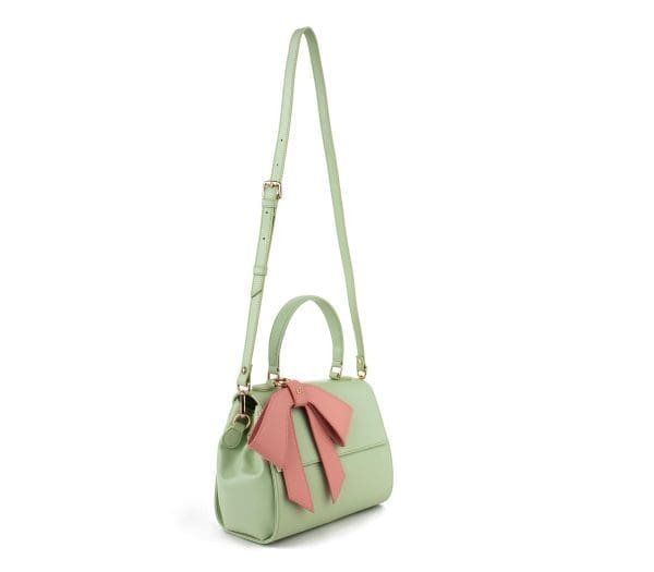 Gunas New York - Cottontail - Mint & Light Pink Vegan Leather Bag - Image 6