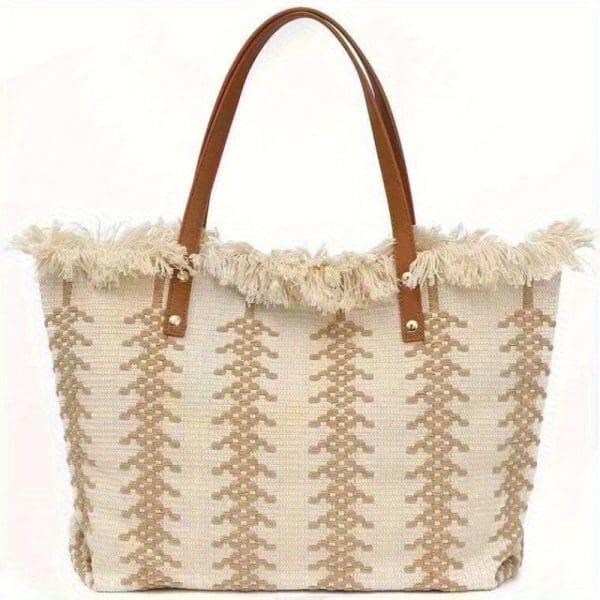 Shomico Canvas Woven Bag Simple Bohemian Style - Image 2