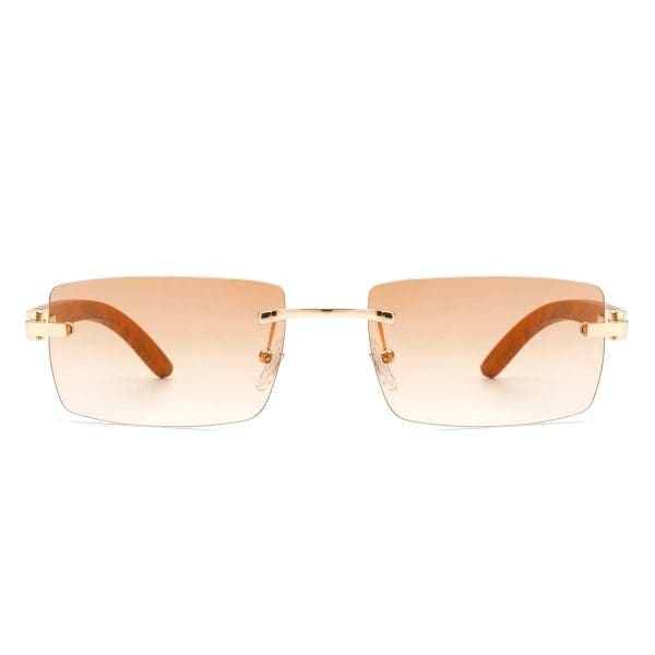Cramilo Eyewear Oceanize - Rectangle Rimless Retro Tinted Sunglasses - Image 7