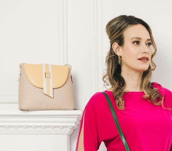 Gunas New York - Kate - Nude Vegan Basket Shoulder Bag - Image 9