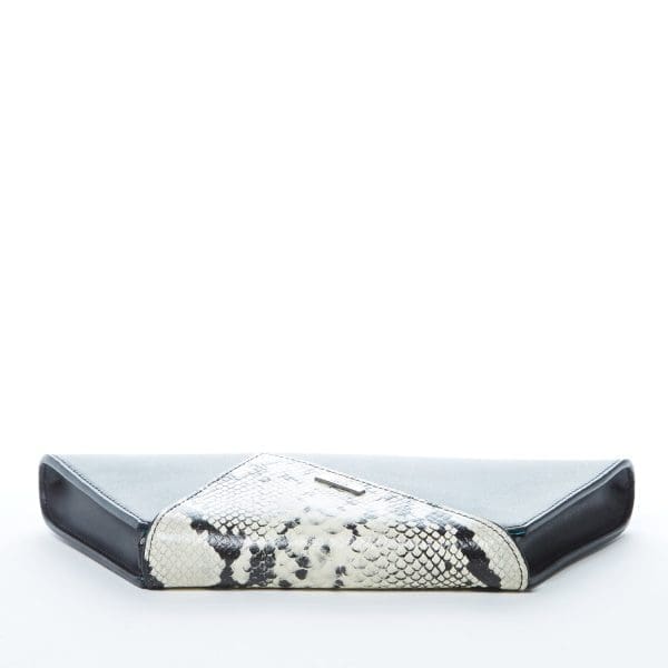 SUSU Angelica Black Leather Clutch Bag - Snakeskin - Image 4