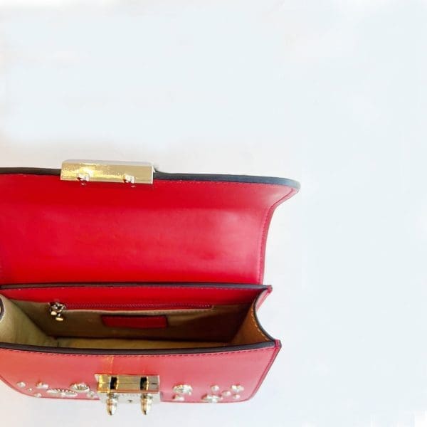 SUSU The Hollywood Red Leather Crossbody Bag - Studded - Image 6